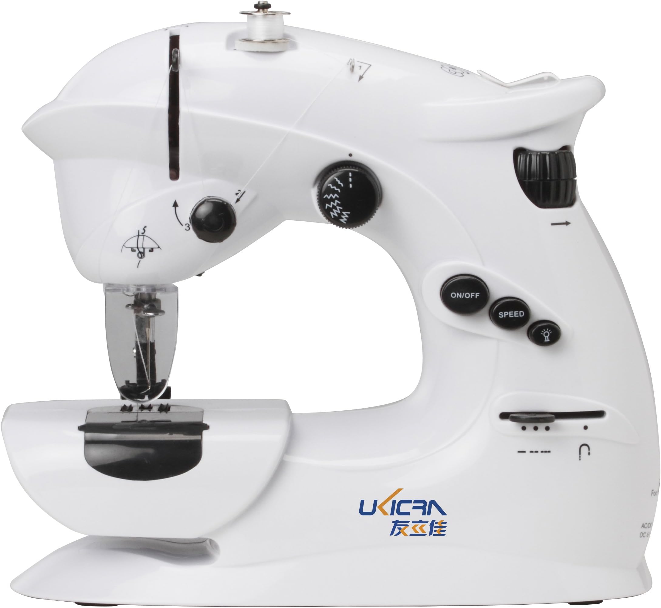 Ukicra Portable Sewing Machine with 7 Stitches and Double Speed, Mini