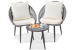 3 Pieces Woven Rope Patio Chairs Set