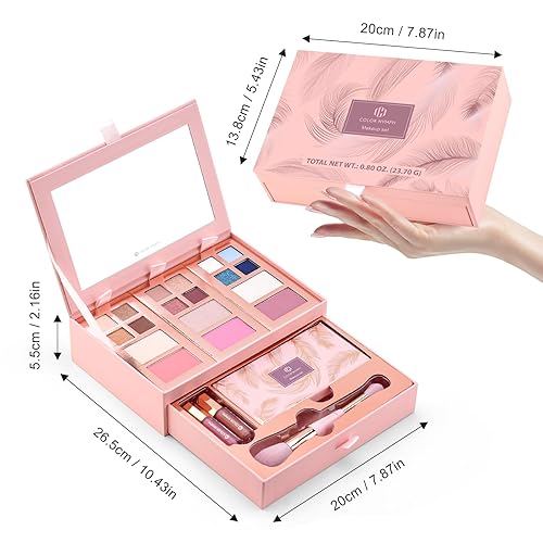 Miniatura 3 de Color Nymph Juego de paleta de maquillaje pequeña para la cara Set de regalo de cosméticos para mujeres y niñas 12 colores de sombra de ojos,