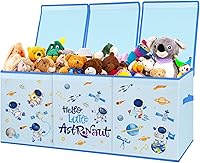 Vista 1 de Caja de juguetes para niños, contenedor de almacenamiento plegable con asas para tapas para niños y niñas, caja organizadora de juguetes grande