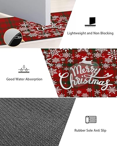 Miniatura 3 de Tapete de baño con copos de nieve para bañera, antideslizante, de secado rápido y absorbente, tierra de diatomeas, fregadero, dormitorio, cocina,