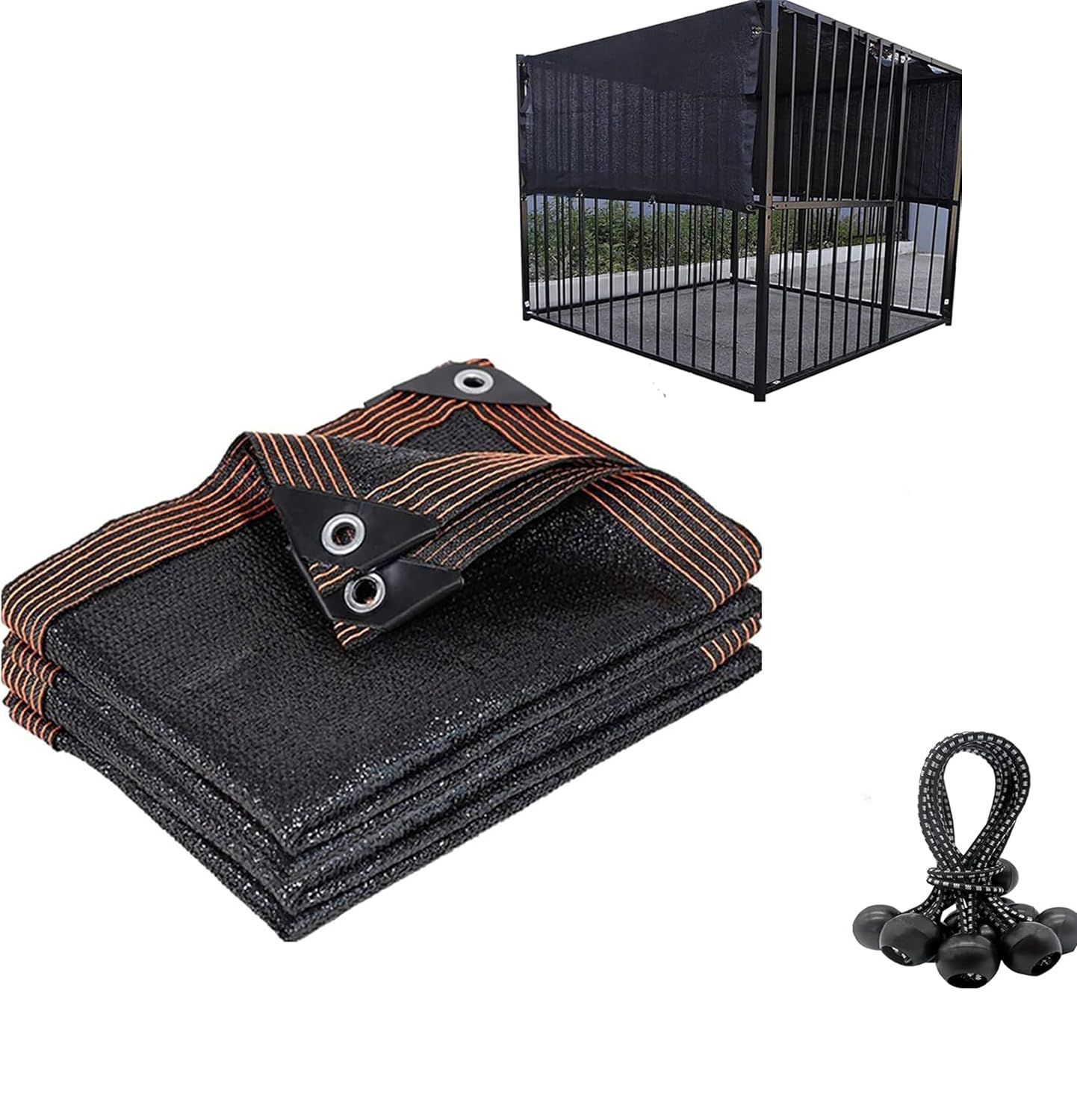 Dog Kennel Shade Cover 95% Sunblock Shade Tarp Panel Net Mesh with Grommets for Outdoor Dog House Large Pet Crate Chicken Coop, 10ft x 10ft