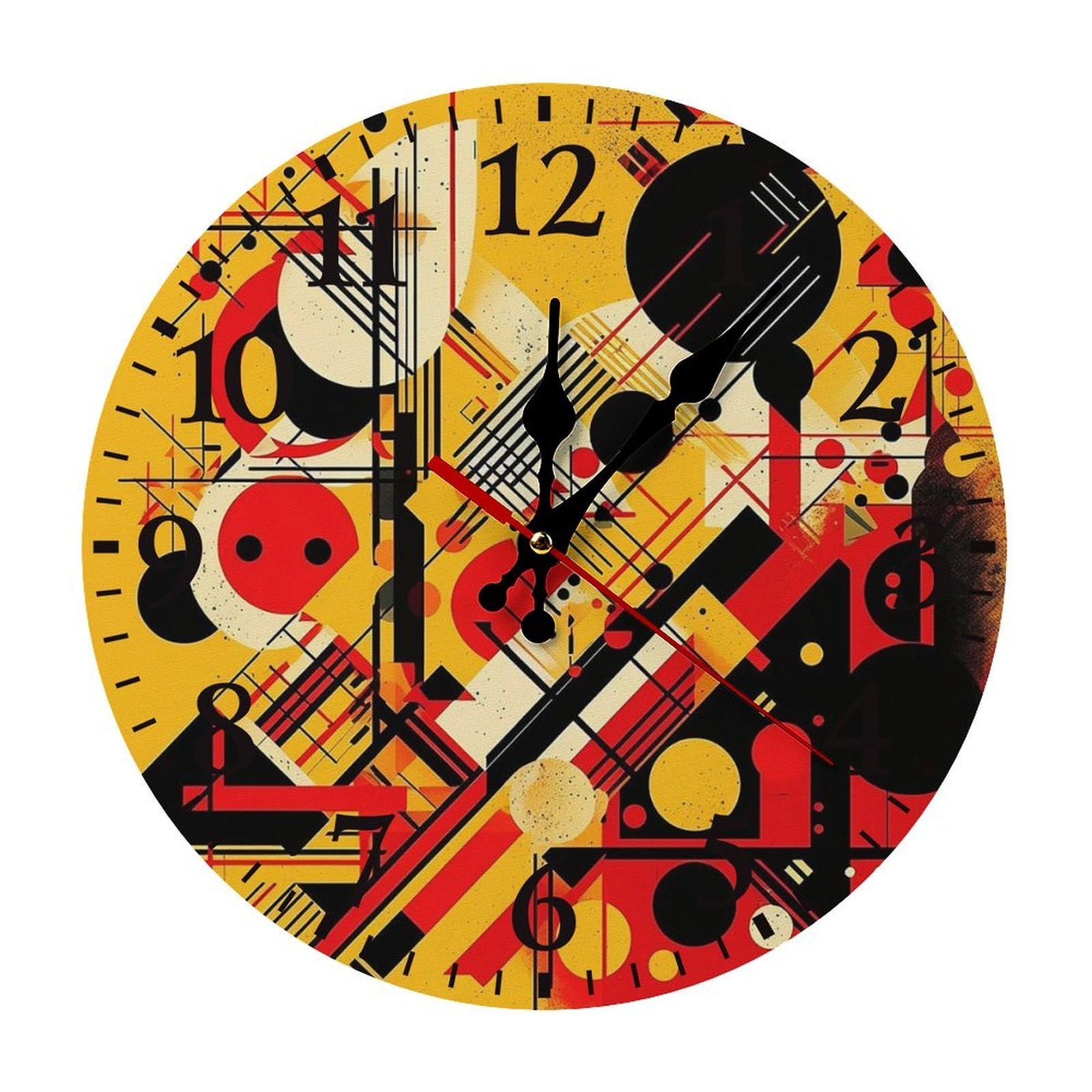 NTVOWPZO 10 Inch Wall Clock Patterns of Different Shapes Battery Operated Wall Clocks Silent Non-Ticking Round Wall Clock for Living Room Kitchen Home Office Wall Decorative Clock