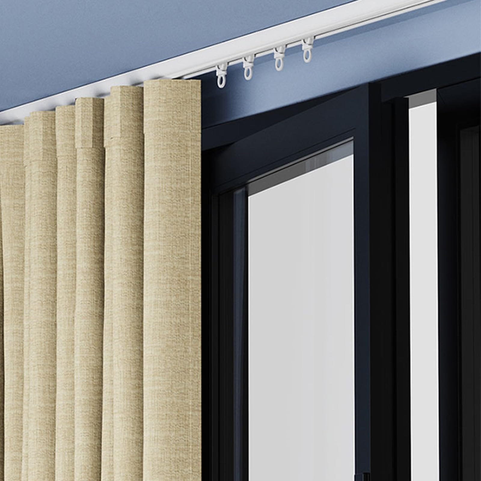 Binario per Tende A Muro Bastoni per Tende A Soffitto 5 Metri Binario Tende Soffitto per Montaggio A Parete/Soffitto, Adatto A Pareti Divisorie, Camper E Barche(Top B,3.2M/(10.4FT))