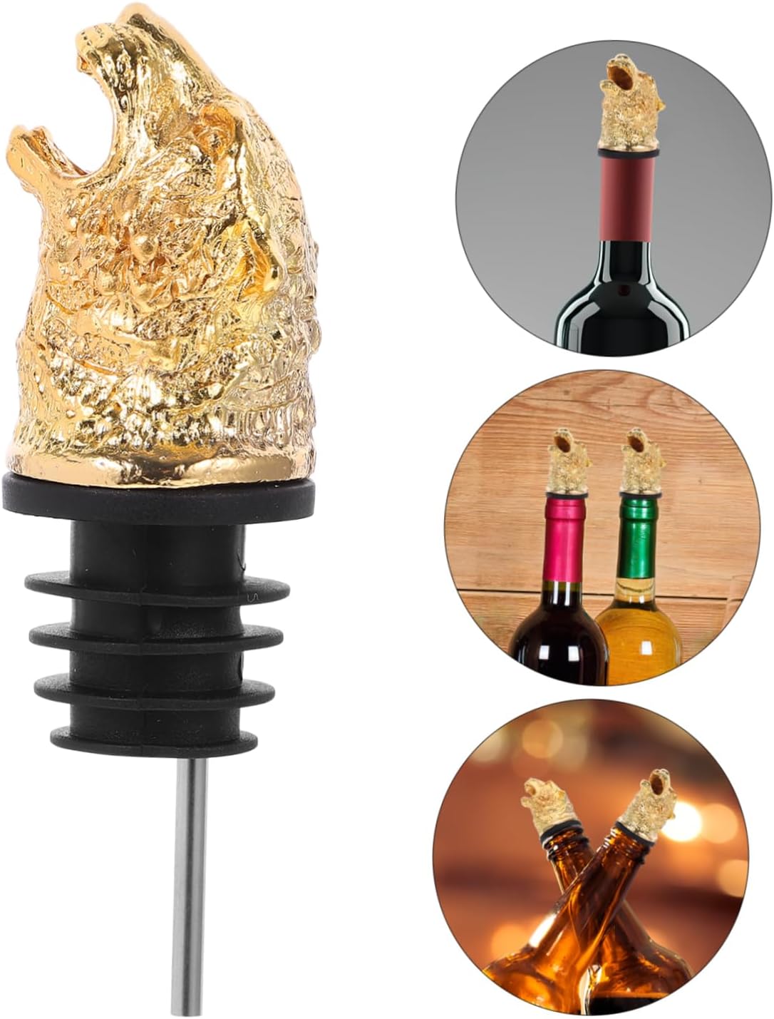 Animal Head Wine Pourer Stylish Liquor Spout for Elegant Entertaining for Parties and Gatherings Unique Decorative Wine Accessory