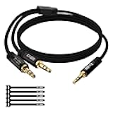 Kxable 1/8 Inch TRS Stereo Y Splitter Cable 2FT, 3.5mm Male to 2-Male Y-Splitter Stereo Audio Cable, for Cell Phone PC Laptop, Speaker, Headphones, Suitable for Switching or Two Sets of Speakers