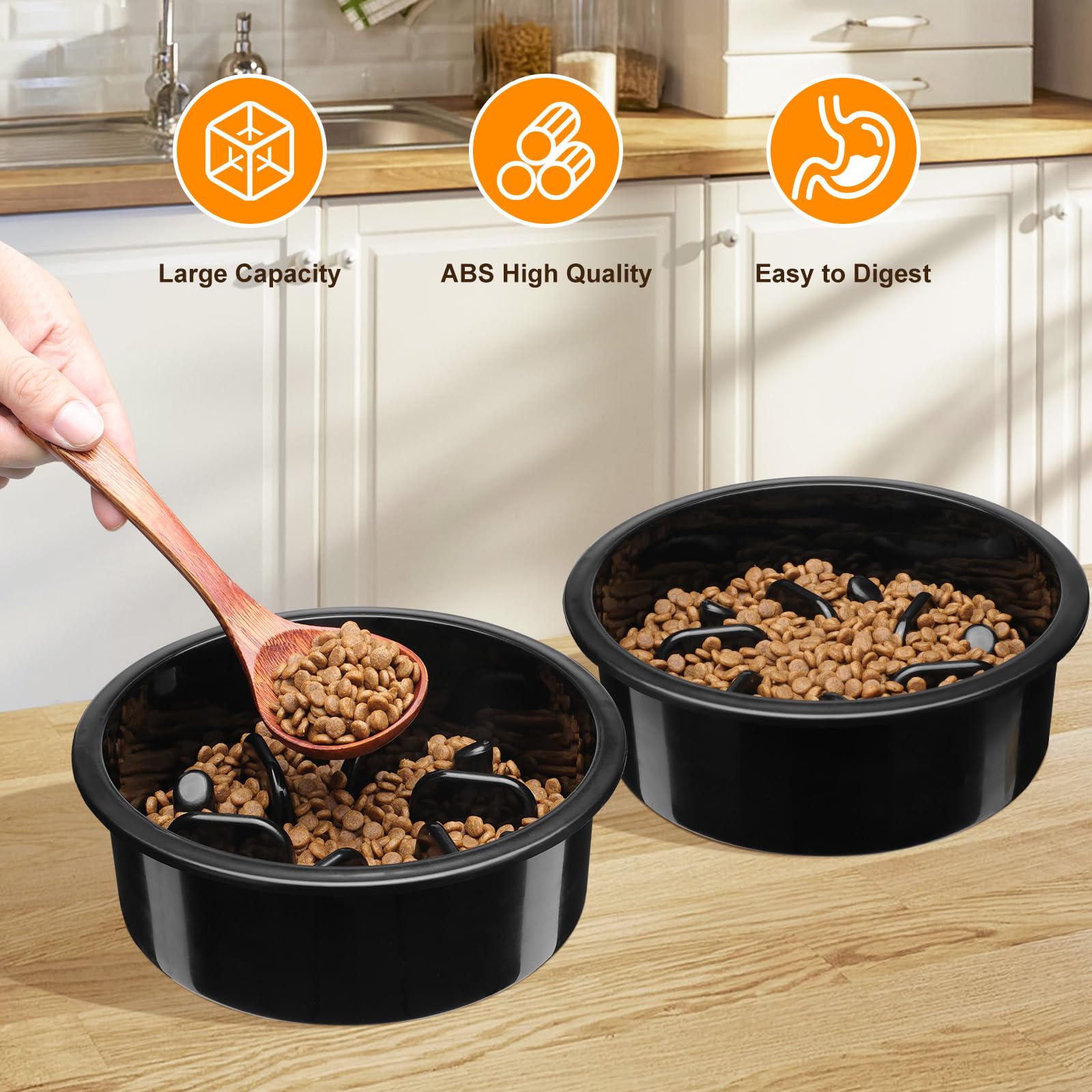 COMESOON Slow Feeder Dog Bowl, Slow Down Eating Anti-Choking Bloat Stop Maze Design Dog Dishes Fit for COMESOON Bowl Stand DB-G03/DB-B03, Black - image 4