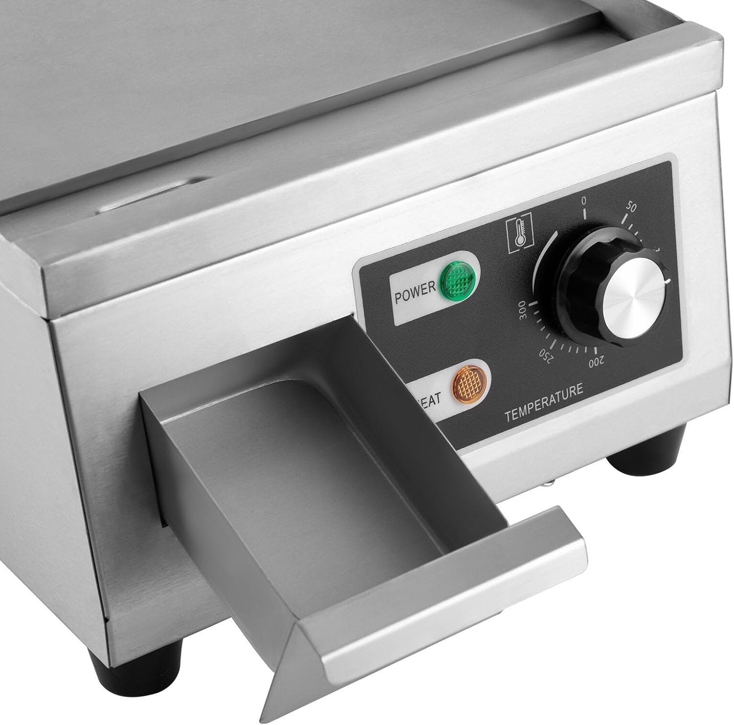 11" Electric Countertop Flat Top Griddle, 1300W Commercial Griddle, Stainless Steel Teppanyaki Grill with Temp Control 122°F-572°F, Countertop BBQ Grill for Home Restaurant Commercial