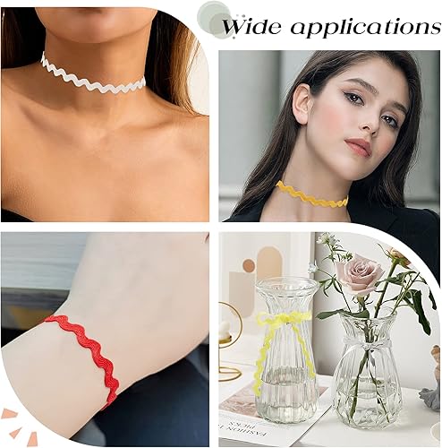 Miniatura 76 de GORGECRAFT 1 rollo de cinta RIC Rac de 27 yardas/82.0 ft para coser con flecos, 0.197 in/0.2 pulgadas para coser flores, boda, fiesta, cinta de Verde