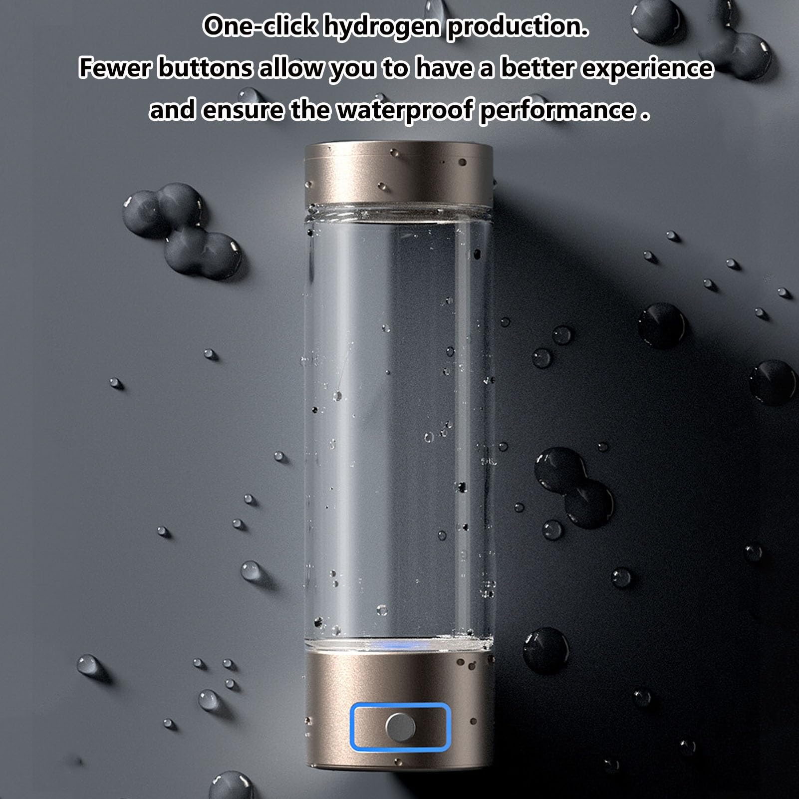 Bouteille D'eau Riche En Hydrogène Générateur D'eau D'hydrogène Avec Tube D'aspiration À L'hydrogène Et Adaptateur De Bouteille Membrane SPE Faire De La Teneur En Hydrogène Jusqu'à 2000-6000 PPB 400Ml