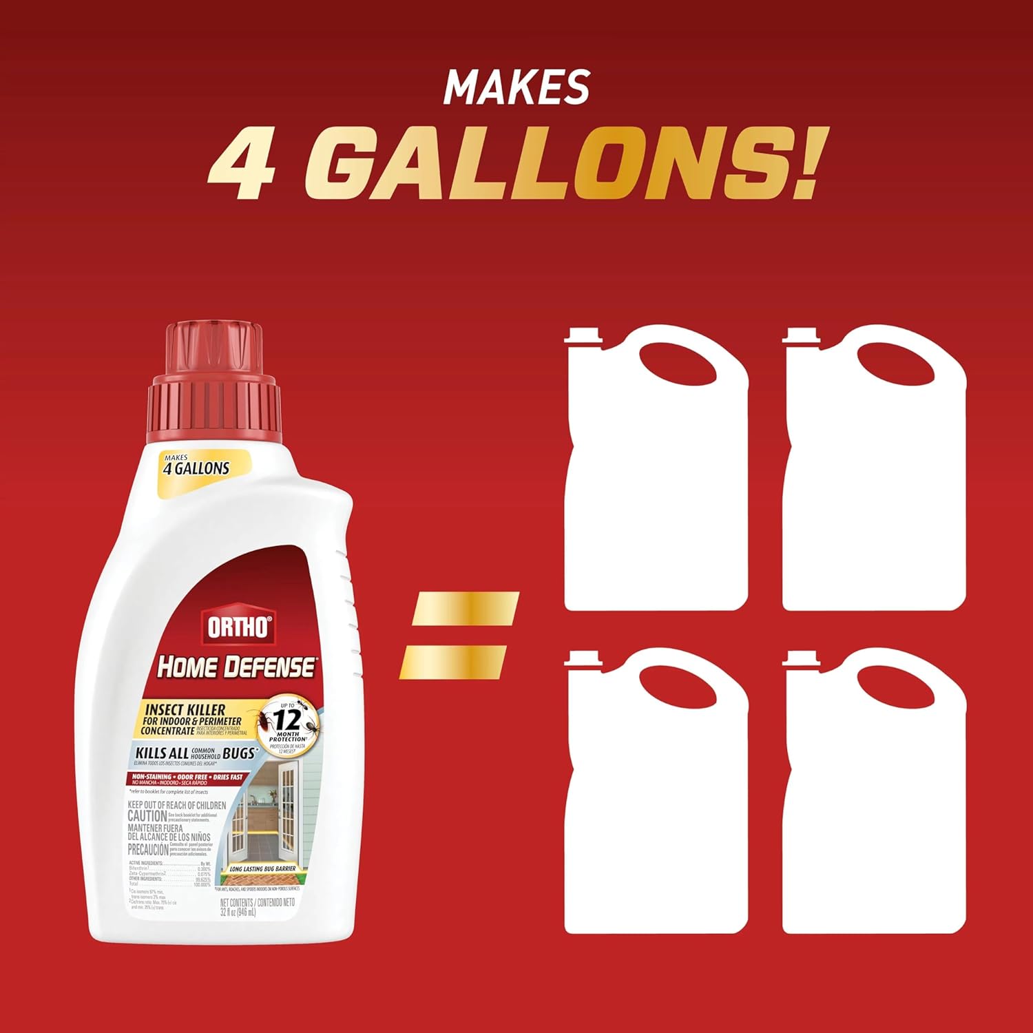 Ortho Home Defense Insect Killer for Indoor and Perimeter Concentrate, Kills Ants, Cockroaches and Spiders, 32 oz. - Image 8