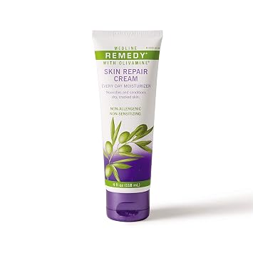 Medline Medline Remedy Skin Repair Cream Every Day Moisturizer with Olivamine, 4 Oz