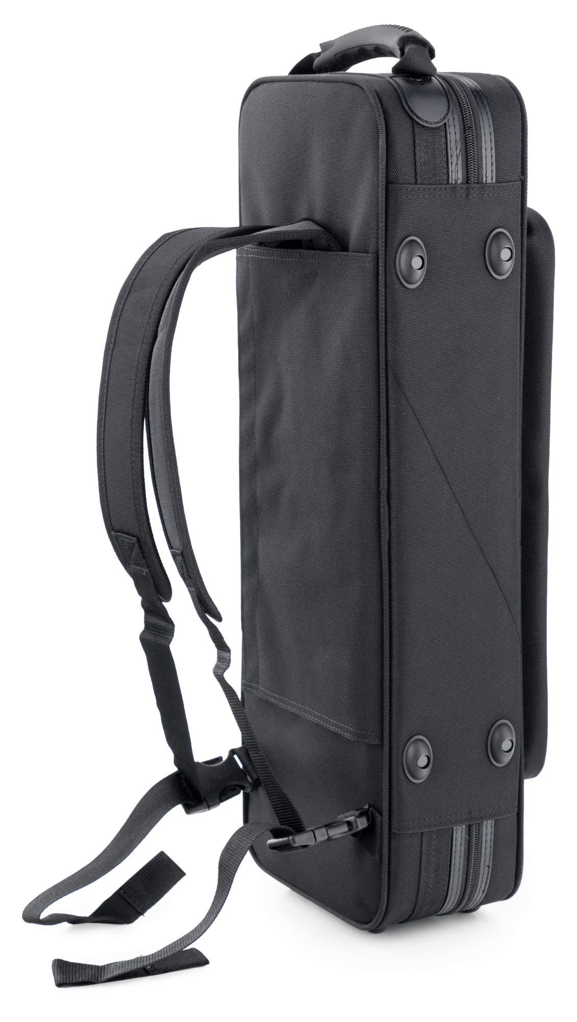 Étui Léger Lechgold pour Saxophone Soprano Droit - Lightcase pour saxophones soprano droits avec bec en S fixé - Poche extérieure - Harnais sac à dos - Compartiments séparés pour accessoires - Noir