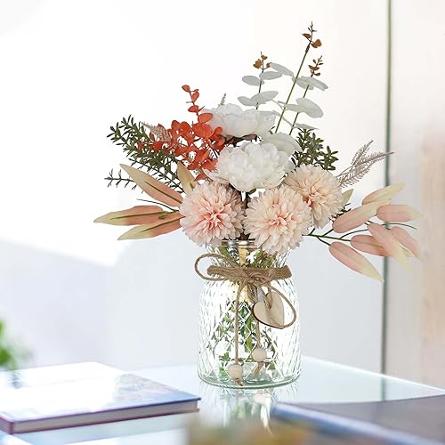 Miniatura 7 de Leftover Flores artificiales en jarrón, flores artificiales en jarrón, centros de mesa para comedor, centros de mesa de flores para mesas, flores