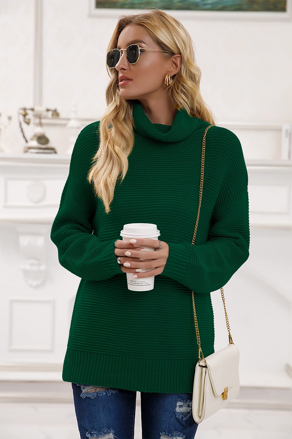 Pulower damski elegancki sweter z dzianiny z długimi rękawami Casual sweter z dzianiny Zimowa bluza z kapturem