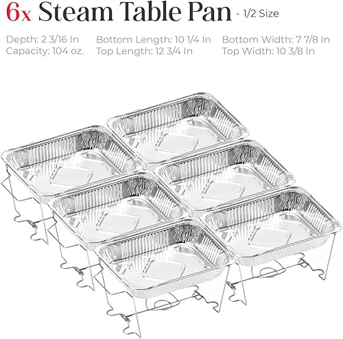 Miniatura 3 de Juego de platos plegables desechables para bufé, juego de 6/36 piezas de tamaño medio (9 x 13) para catering y calentadores de bufé, calentador de