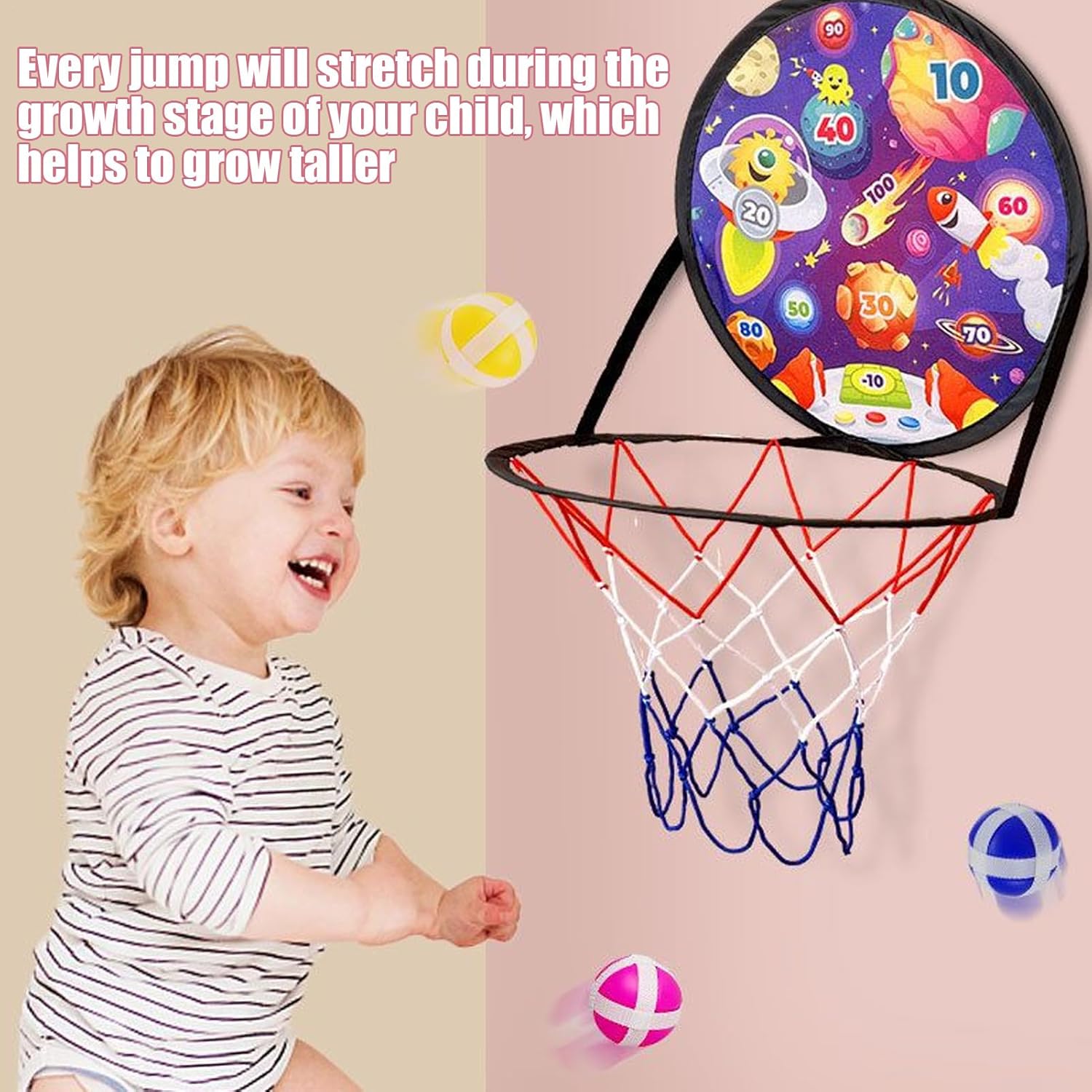 Basketball Basket and Dart Panel, Safe Sports Toys Dart Board for Young Girls Outdoor Birthday Party Gift | 2 in 1 Basketball Hoop - Basketball Basket 2