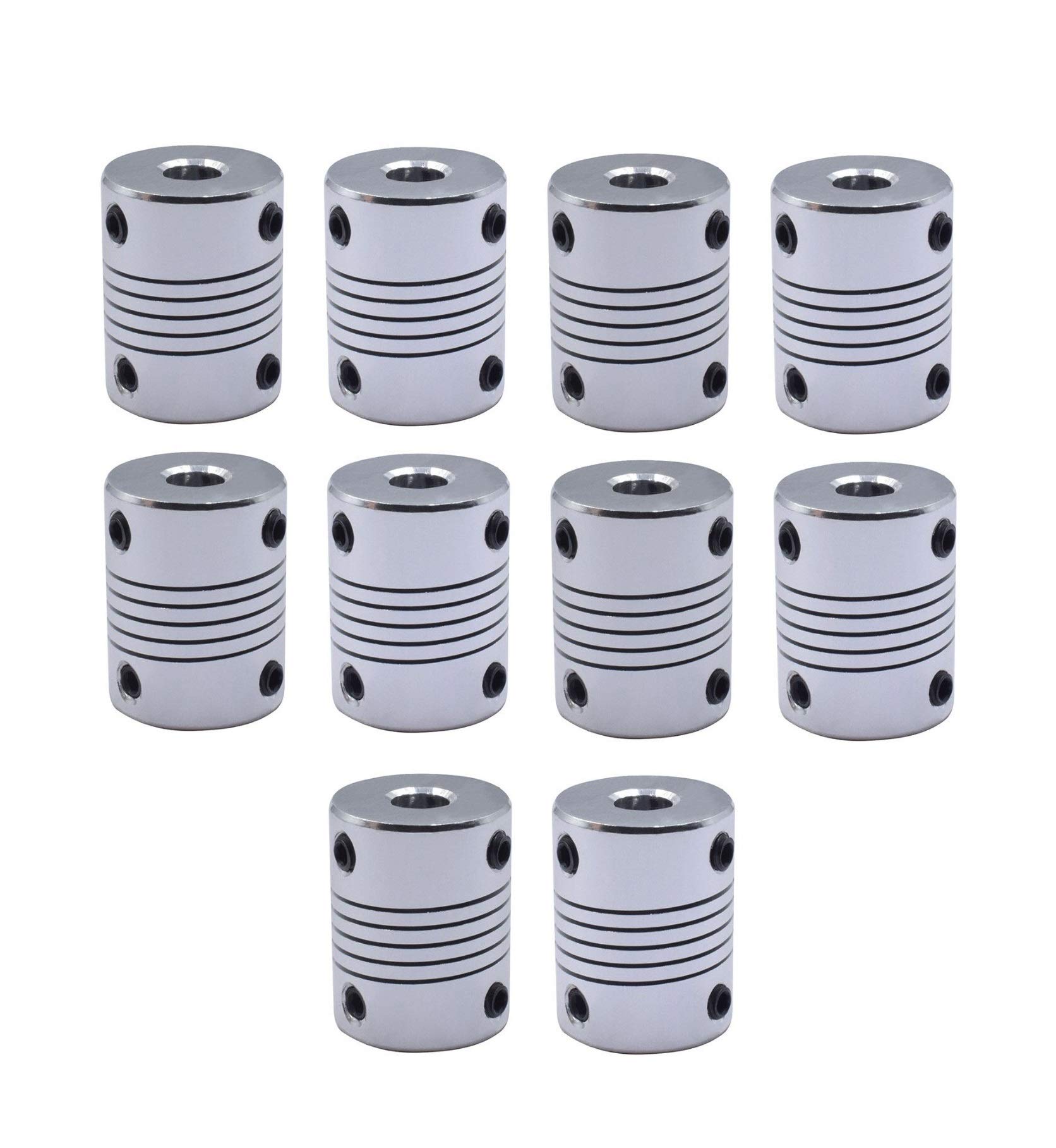 INVENTO 10pcs 5 x 5mm Aluminium Flexible Coupling for Nema 17 Z Axis 3D Printer CNC DIY-picture-20