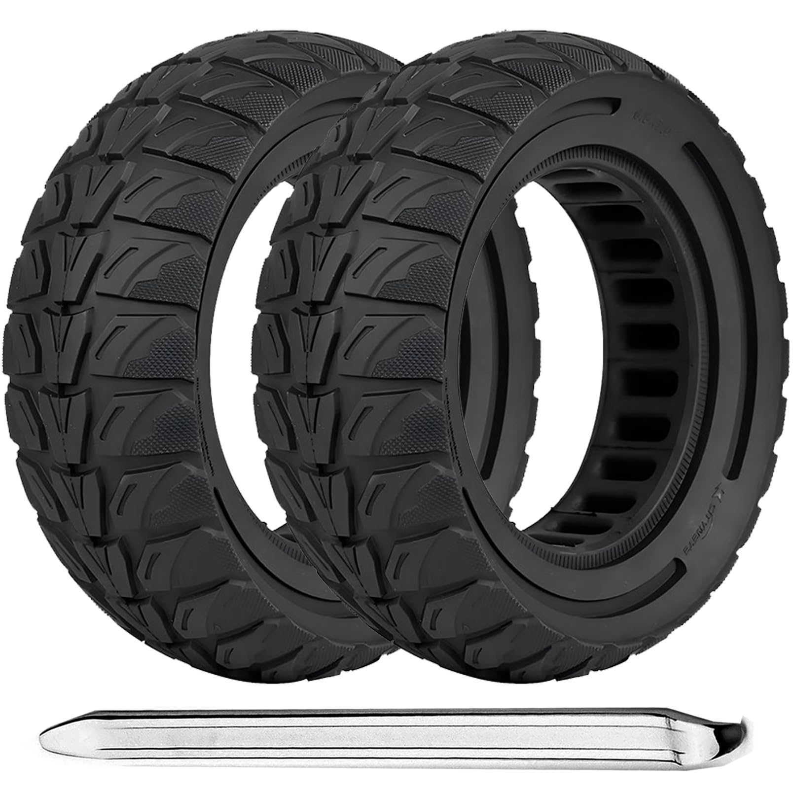 8.5x3.0 Electric Scooter Solid Tire, 8 1/2x3 Replacement Tubeless Rubber Tire for Zero 8/9 & VSETT 8/9 & Kugoo x1/Kugoo Kirin G2 Pro,Anti-Puncture,Maintenance-Free, Black (2PCS)
