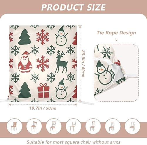 Miniatura 2 de Fundas para sillas de Navidad, diseño de muñeco de nieve rojo y verde, lavables para el hogar, restaurante, banquete, juego de 2 fundas decorativas