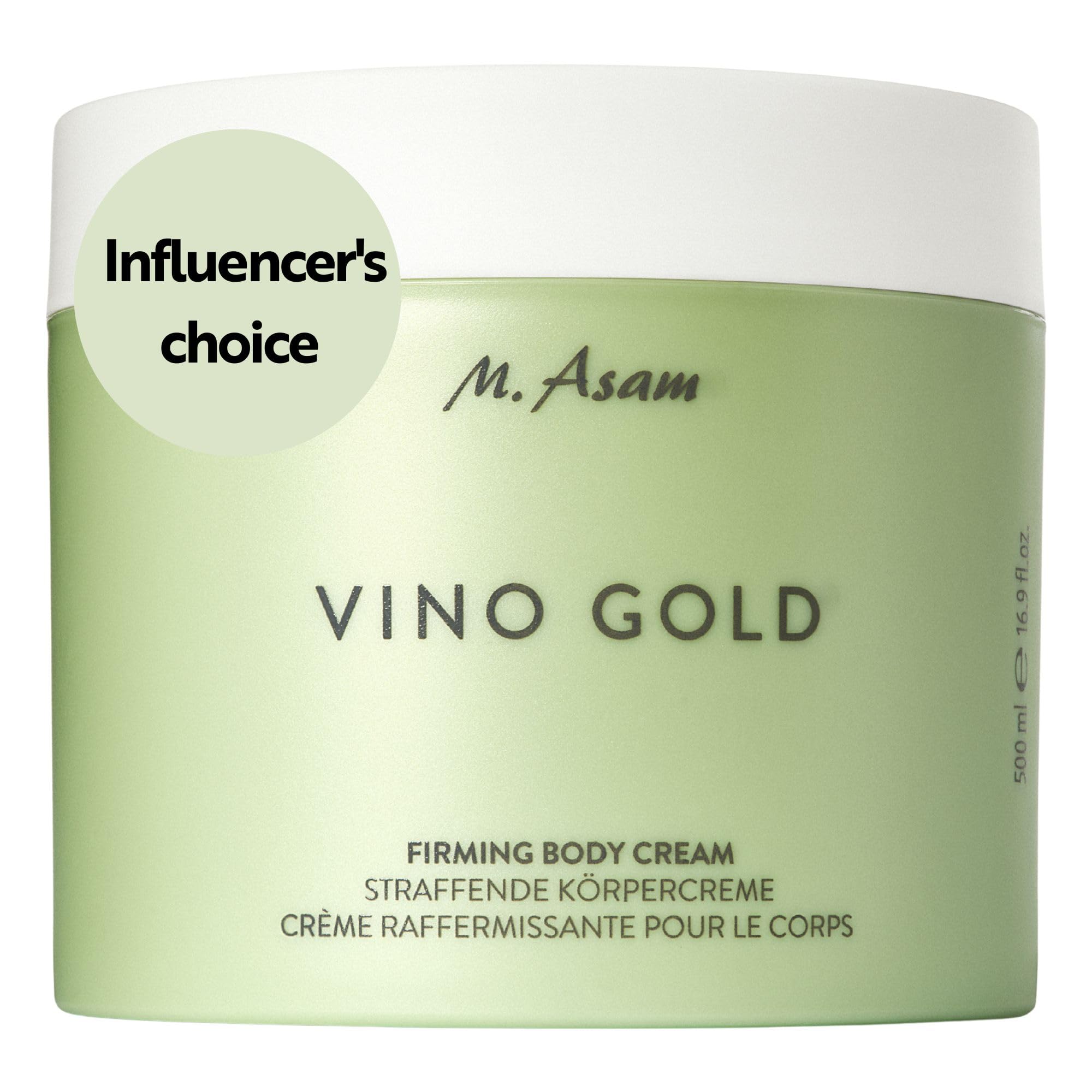 VINO GOLD Firming Body Cream (500 ml) - Rich Anti-Ageing Body Care for Smooth Skin, Improves Skin Firmness, with Aloe Vera, Caffeine, Vitamin E & B3, Vegan