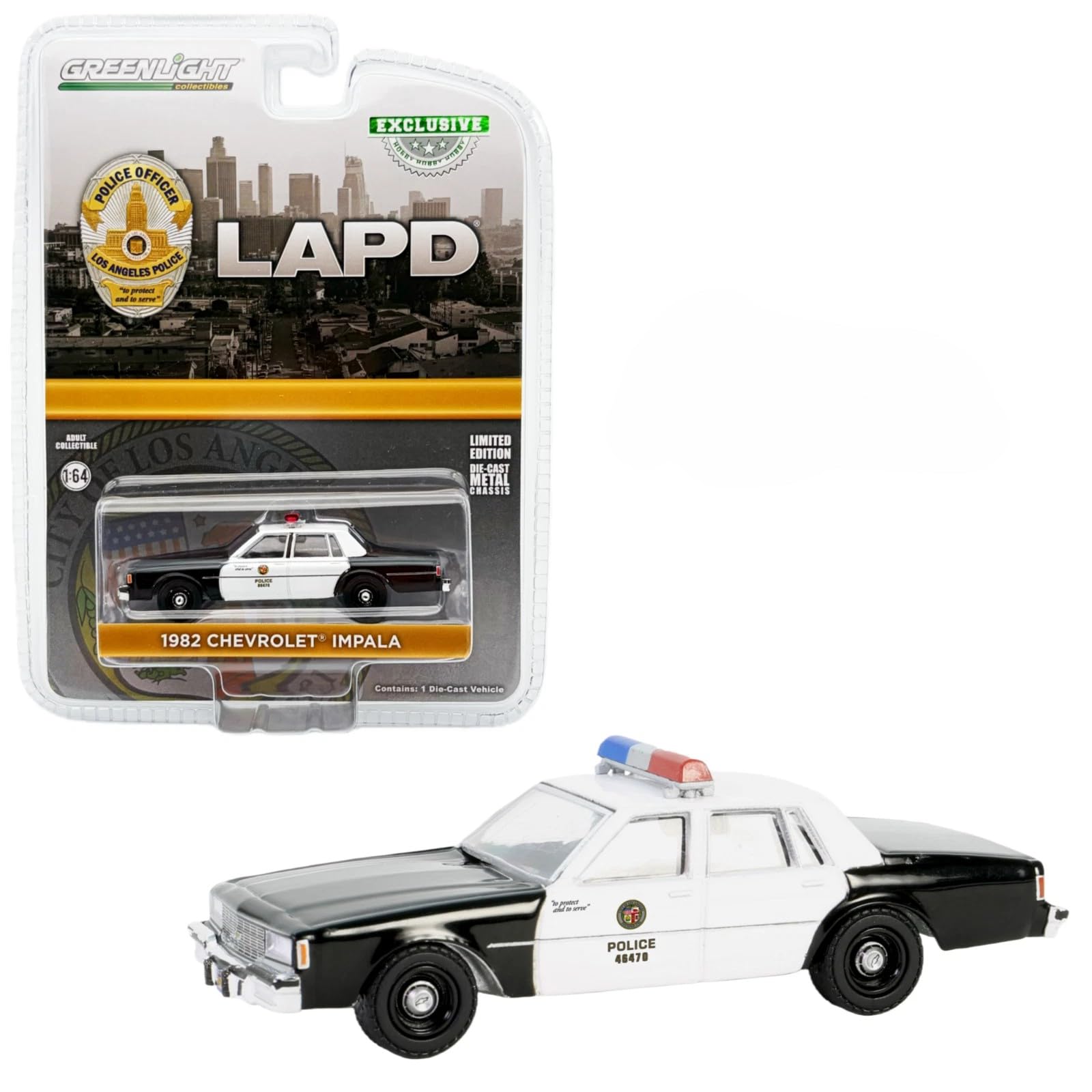 ミニカー BUBY art.1009 CHEVROLET IMPALA POLICIA Amazon | グリーンライト 1/64 シボレー インパラ 1982 LAPD パトカー
