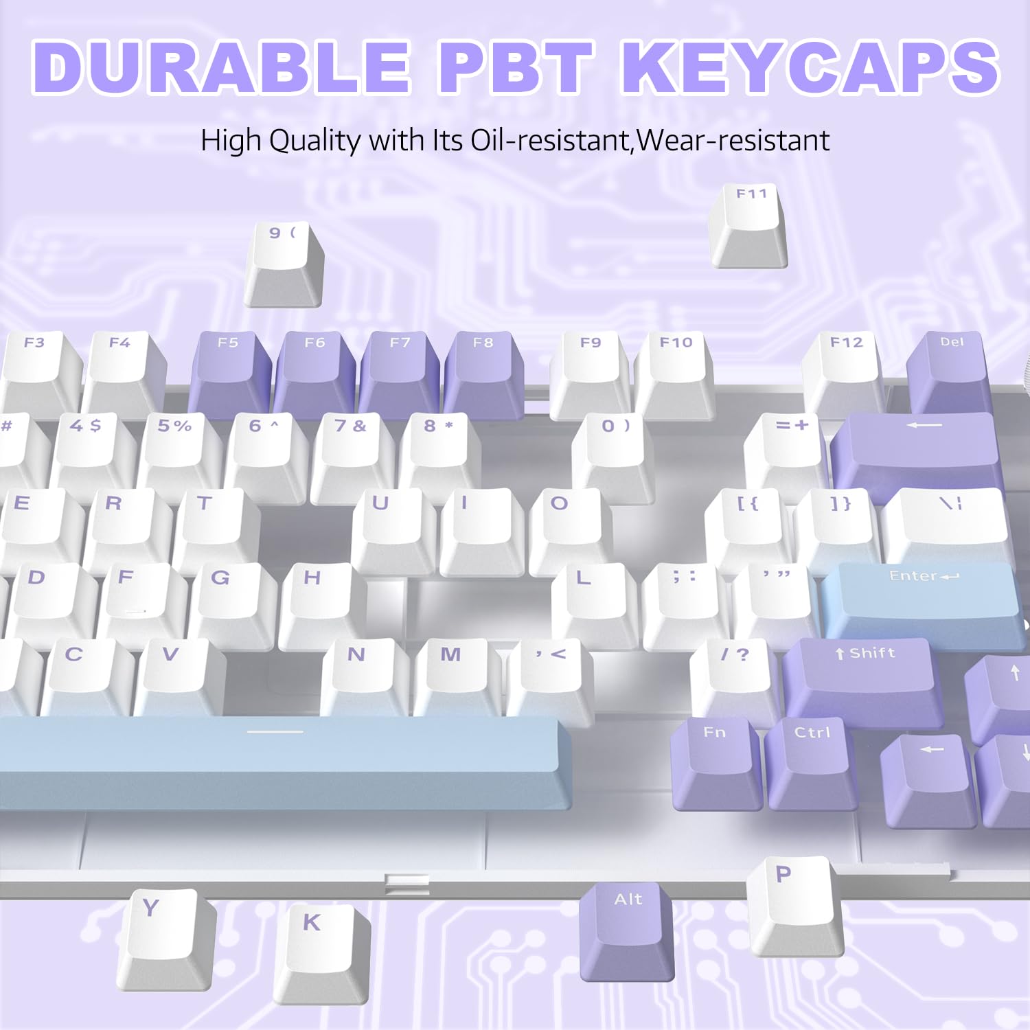 A.JAZZ AK820 Tastiera da gioco meccanica cablata 75%, supporto guarnizione hot-swap, retroilluminazione RGB, 82 tasti con manopola volume CNC, schiuma Poron, copritasti PBT per PC/WIN/MAC-Viola