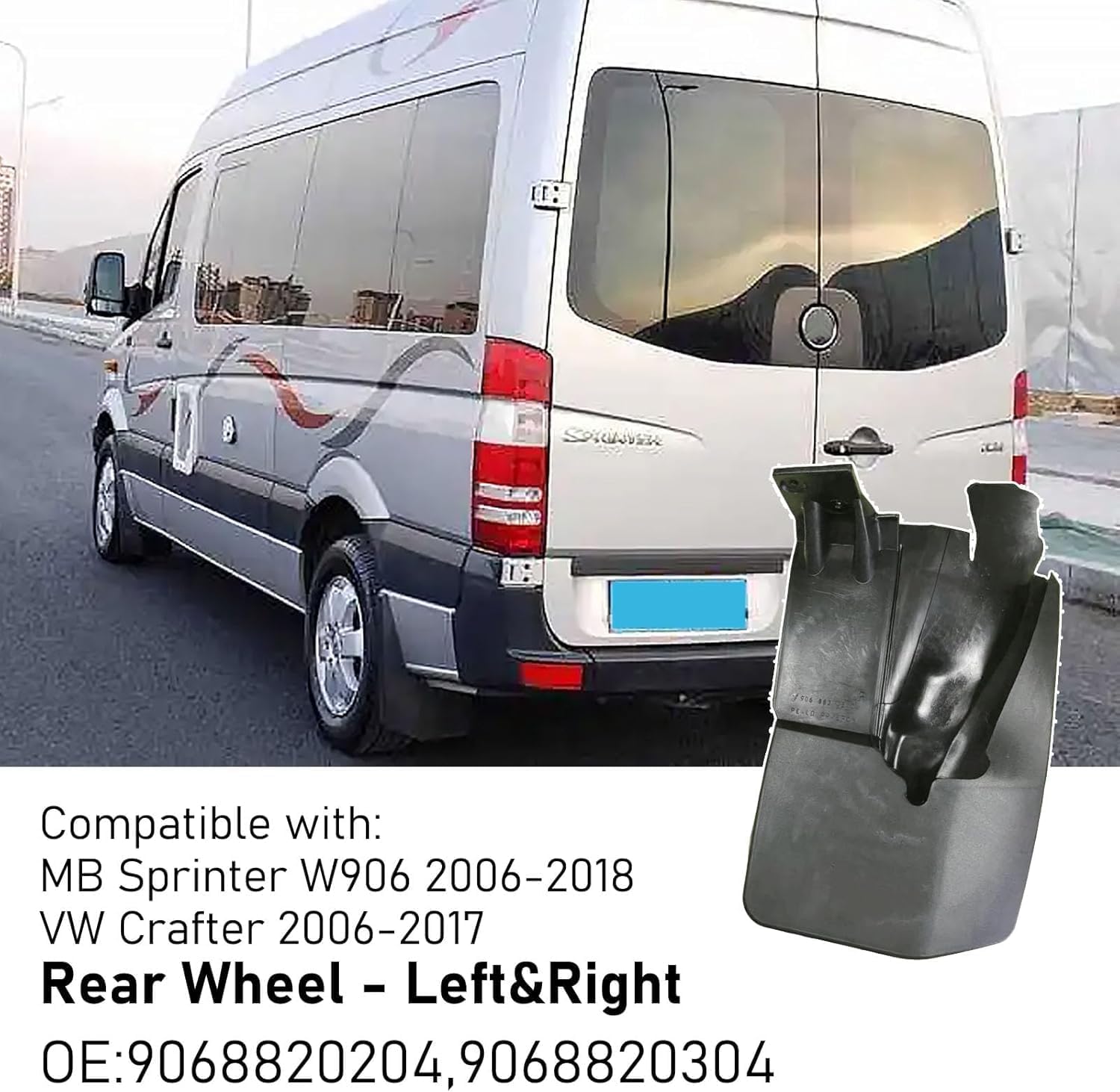 Sprinter Mud Flaps Front Rear Wheel Fenders Mud Flaps Splash Guards for Mercedes Van Sprinter W906 2006-2018 for VW Crafter 2006-2017