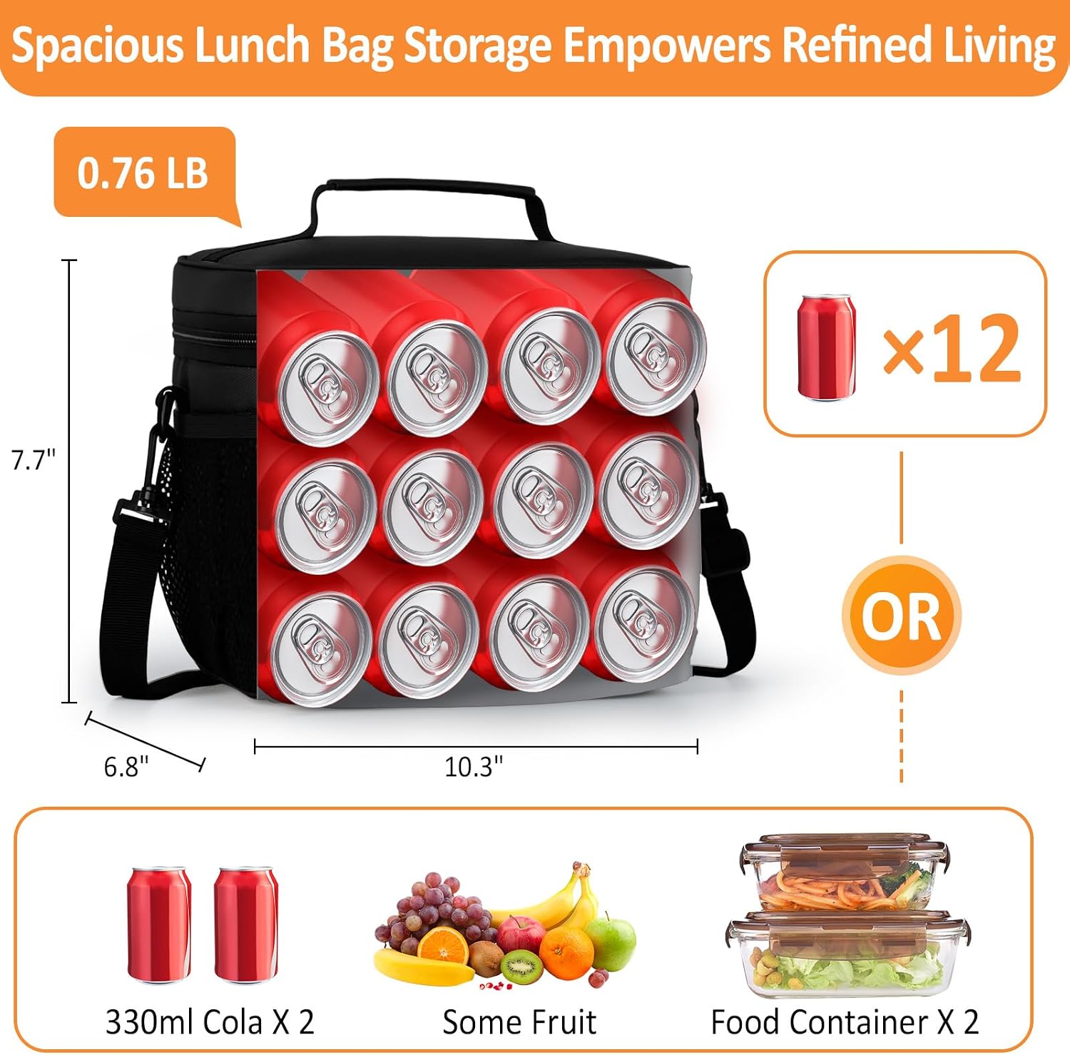 Vankor Insulated Lunch Box for Men Women Leakproof, Medium Size
