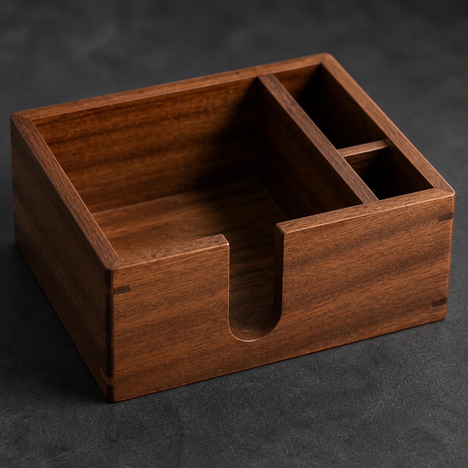 Organizador con Compartimentos Morno Compacto, Servilletero con Divisiones, Multifunción, Organizador, para Comedor, Oficina, Baño, Negro
