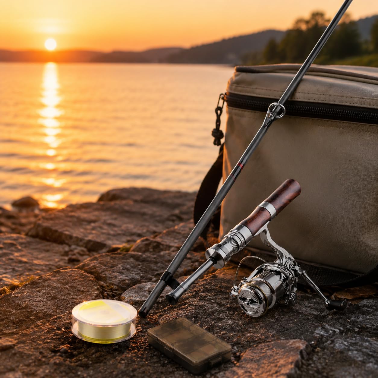 Canna da Pesca Telescopica in Fibra di Carbonio, Set Completo per Pesca a in Torrente