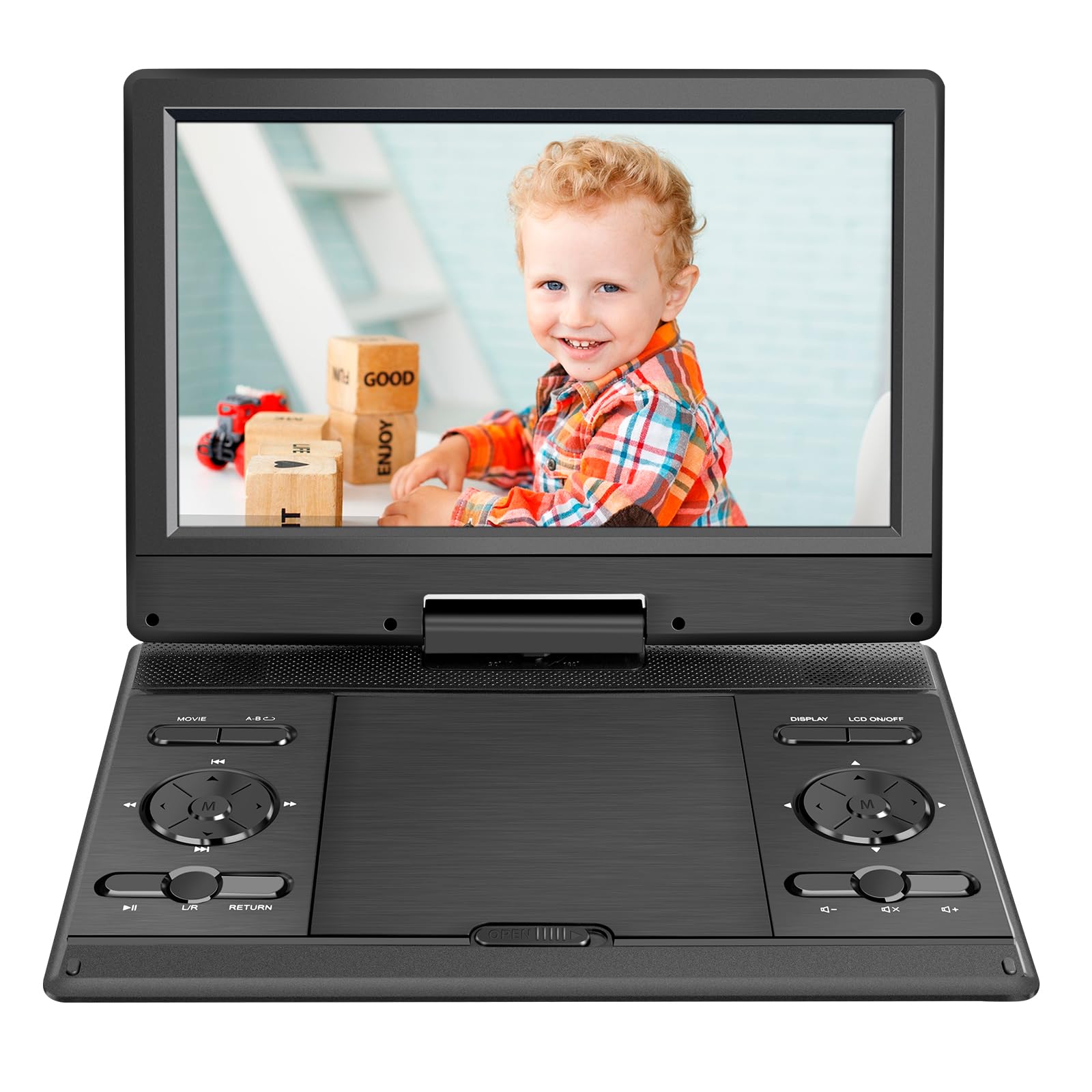 YOOHOO Lecteur DVD Portable 14,9'' Écran HD 12,1'' Batterie Rechargeable USB/SD/AV