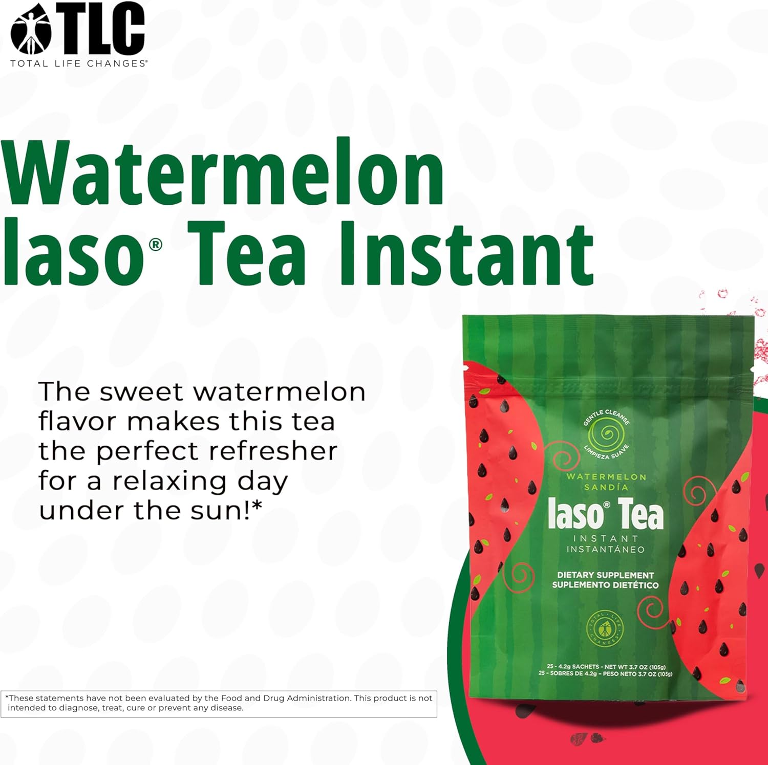 IASO Instant Tea (Watermelon) - Refreshing Cleansing Tea, Ideal for Daily Wellness - 50 Sachets