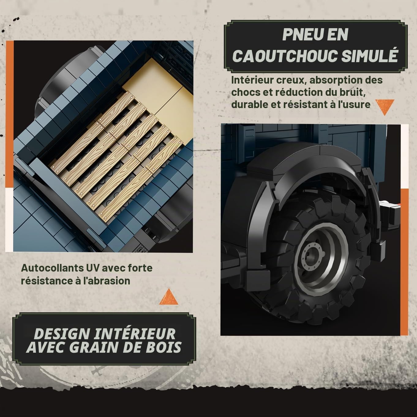 Kit de construction de camionnette rétro pour adulte, voiture vintage technique 1:16 avec partie multifonction, véhicule PowerWagon 1952, jouet cadeau pour garçons à partir de 14 ans (1199
