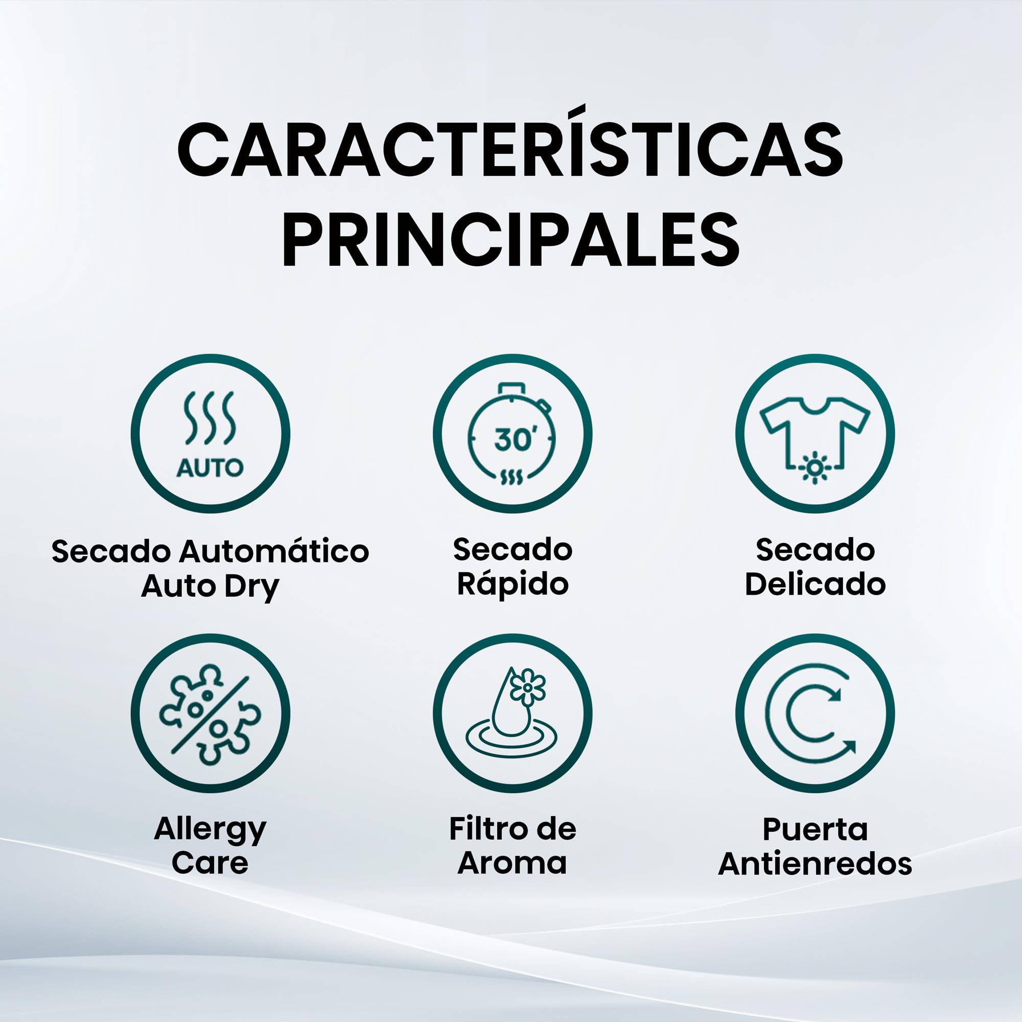 Hisense DH1I800UWDE - Secadora de Ropa 8Kg, Clase D, Secado Automático Auto Dry, Secado Rápido, Secado Delicado, Allergy Care, Filtro de Aroma, Puerta Antienredos, Blanco