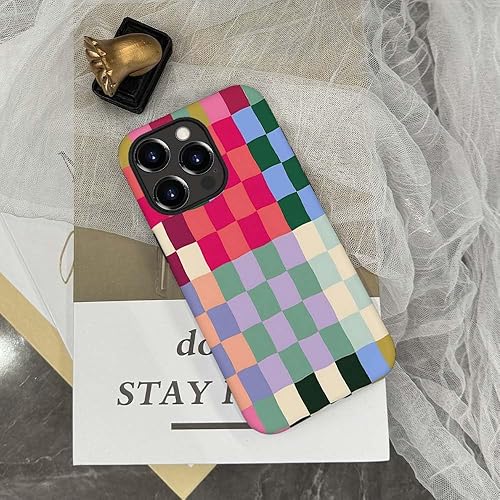 Miniatura 6 de SEized Funda compatible con iPhone 14 Pro Max, funda colorida de tablero de ajedrez para niñas, mujeres, niños, hombres, funda protectora de