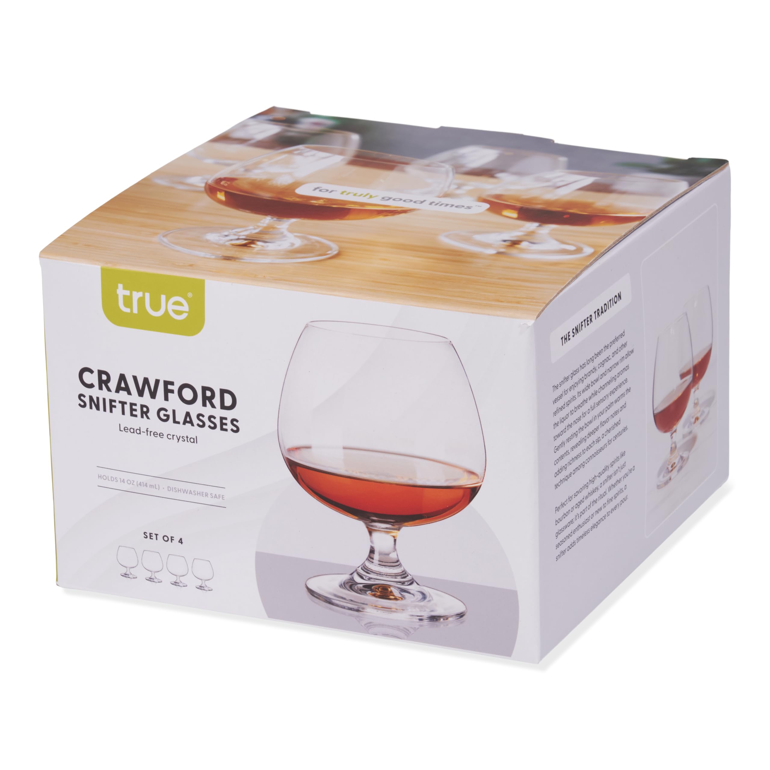 Brandy Glasses Set - 4 Snifter Bowls -7 Brandy Glasses Set - 4 Snifter Bowls -7