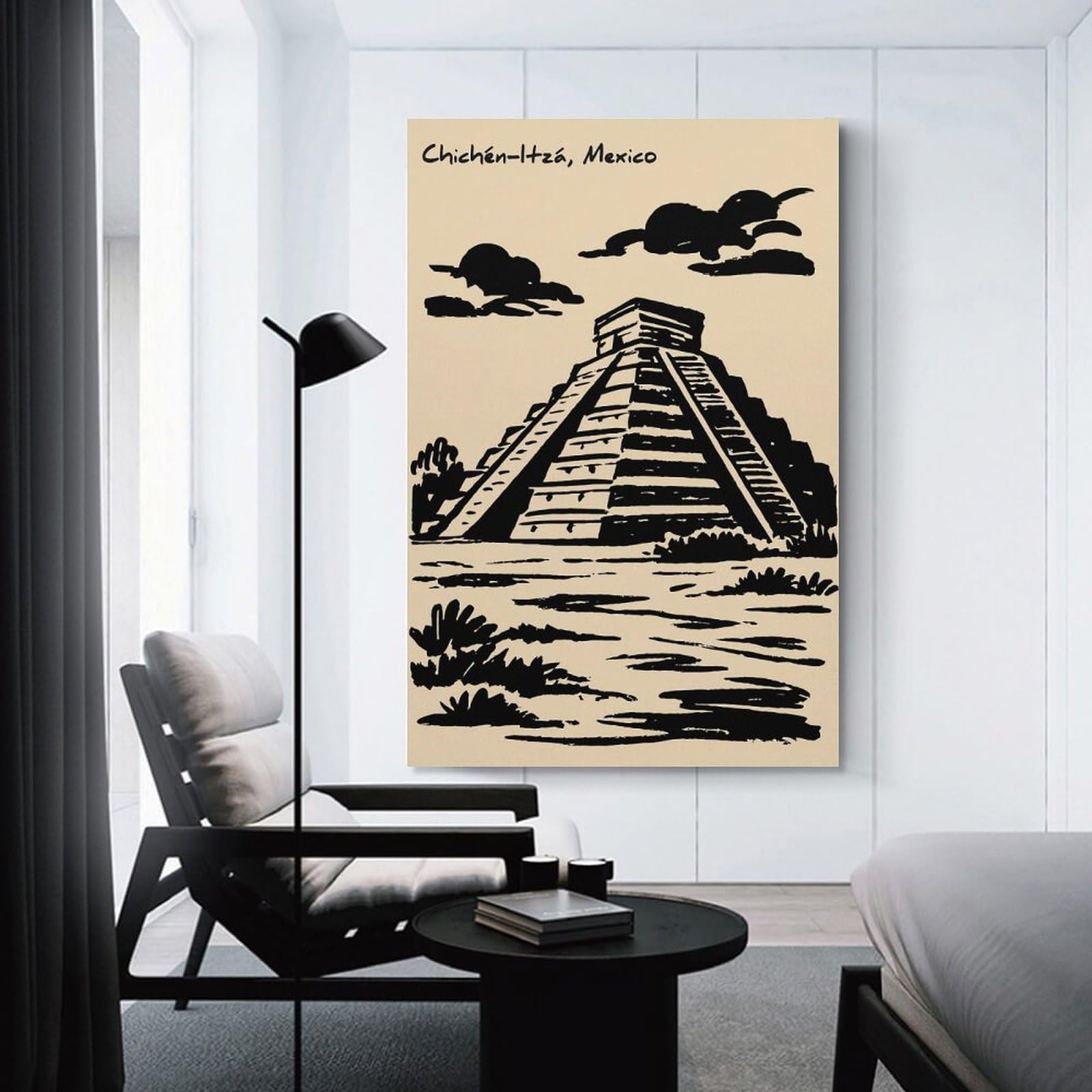 Junmoney Chichen Itza Pyramid in Mexico Room Decor Wall Art 24x36inch(60x90cm), for Wall Displays, Bedrooms Or Room Updates, Ideal for Building A Coordinated Art Wall