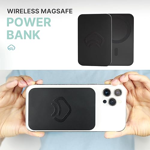 Miniatura 4 de Paquete de accesorios MagSafe paquete de 4 anillos de metal (negroplateadopúrpuraazul) para fundas de teléfono + banco de energía magnético delgado