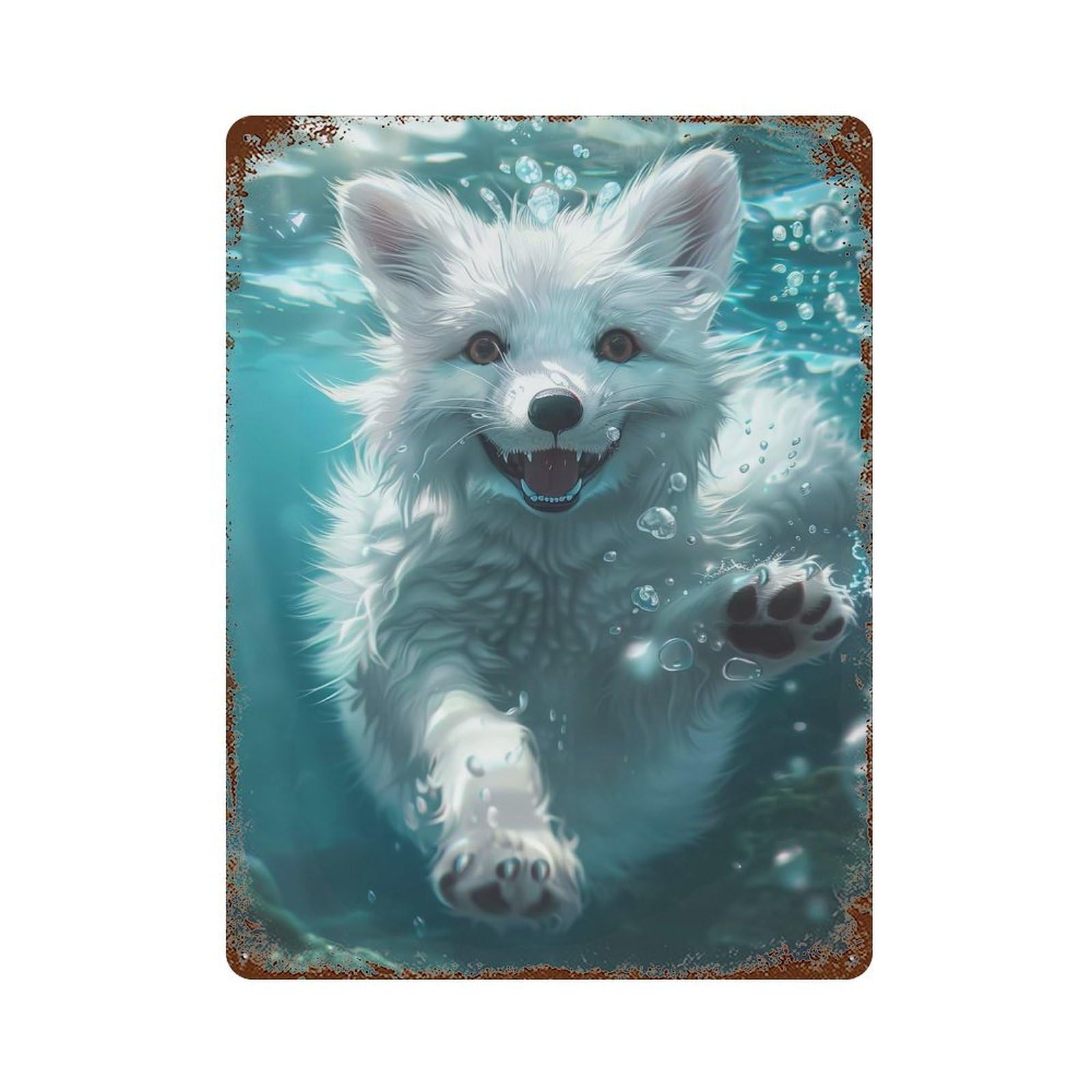 FOX Decorative Tin Sign 15.7"x11.8", Retro Wall Decor for Basement, Hobby Room And Garage Decor