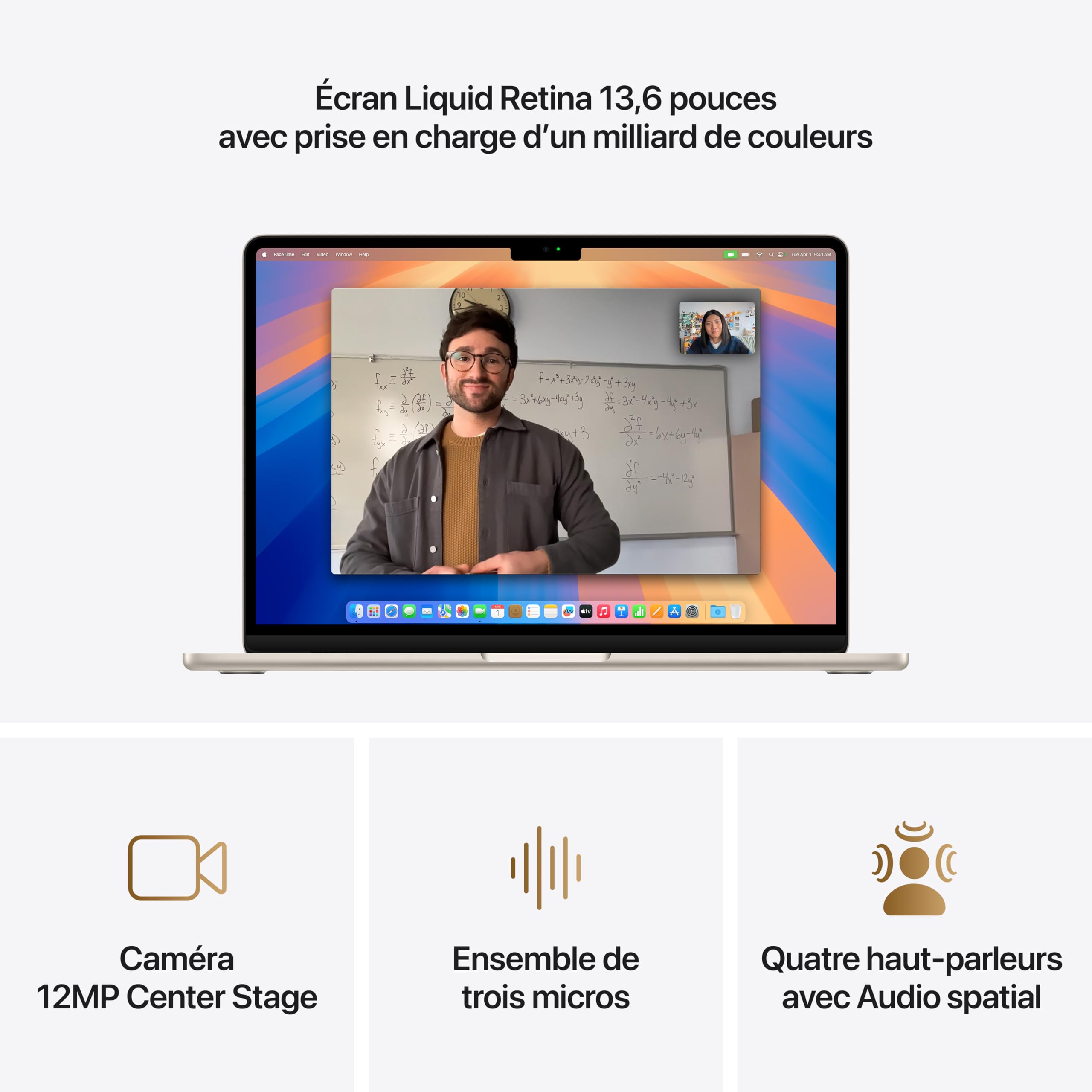 Apple MacBook Air 13 Pouces Ordinateur Portable avec Puce M4 : Conçu pour Apple Intelligence, Écran Liquid Retina de 13,6 Pouces, Mémoire unifiée de 24 Go, Stockage SSD de 512 Go ; Lumière stellaire
