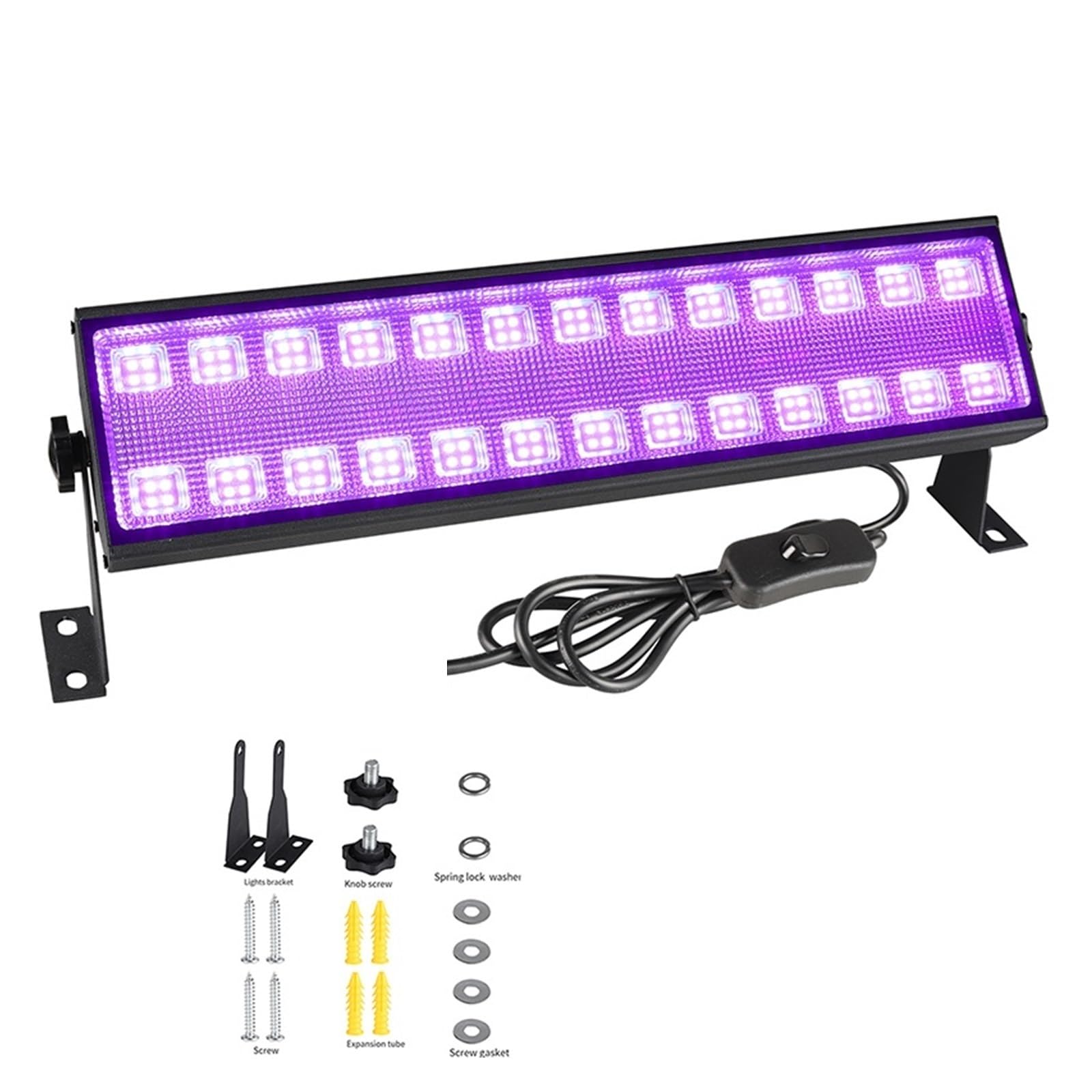 UV-Schwarzlichtleiste, 100 W, LED-Ultraviolett-Flutlicht for Halloween, Glow-Party, Fluoreszierende Körperbemalung, KTV, DJ, Bar, Bühne, Schwarzlicht