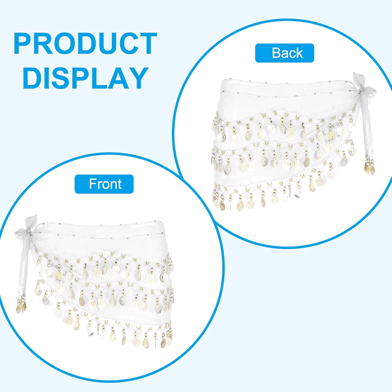 MECCANIXITY Belly Dance Hip Scarf Sequin Wrap Skirts - Image 5