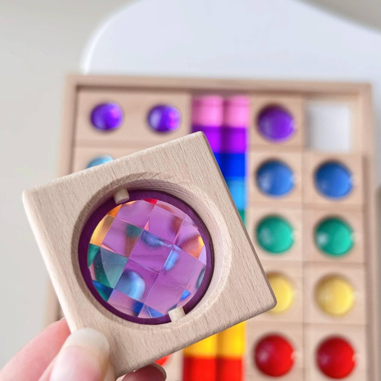 Bloque Sensorial Infantil Juego de Clasificación de Formas Rompecabezas Tablero Educativo Acrílico y Madera con Efectos de Luz Adecuado para