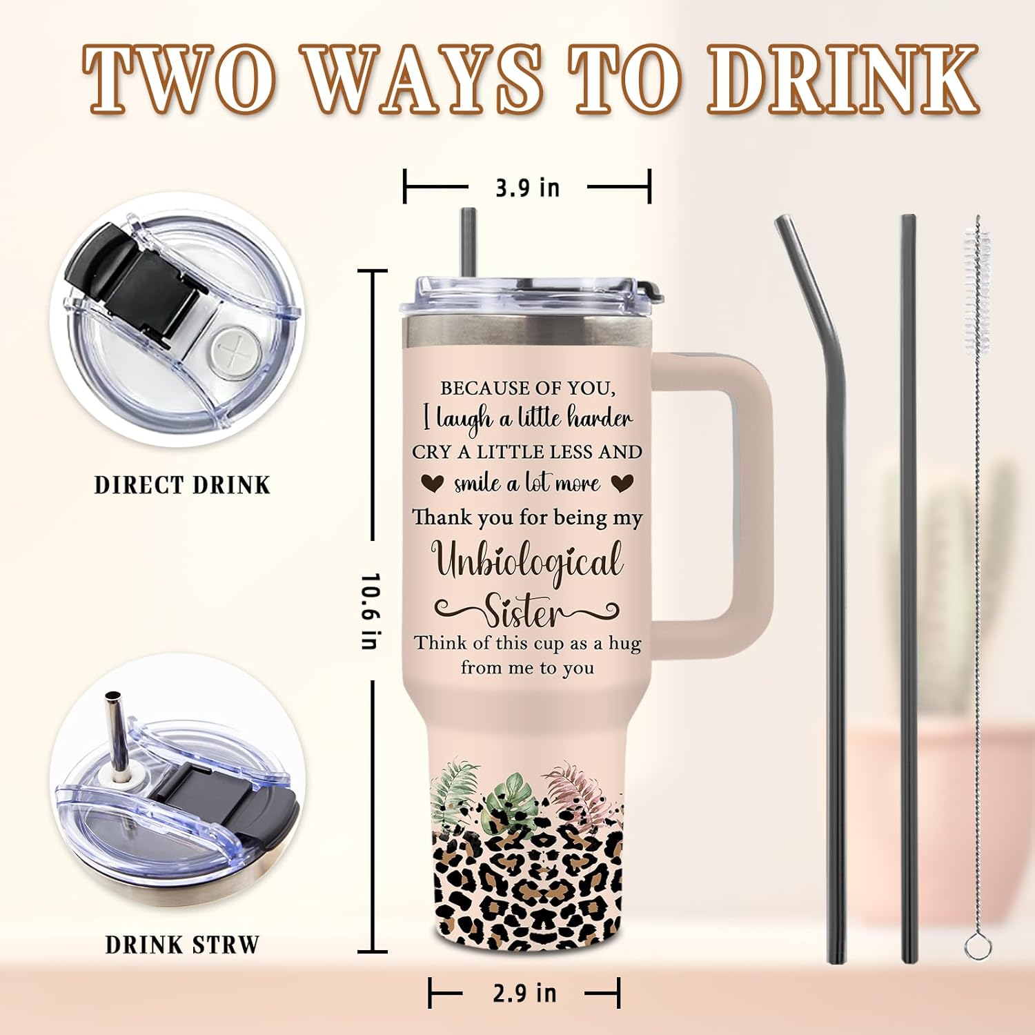 DUUV Bestie Gifts for Women, Friendship Gifts for Friends Sister, To My Badass Bestie Stainless Steel Insulated Mug, Friend Gift for Birthday Christmas Thanksgiving Graduation Friendship Day, 1PCS - Image 3