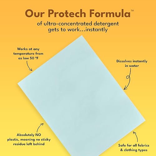 Miniatura 3 de Zero Trace Sábanas de detergente para ropa (72 cargas, 36 hojas) sin plástico, ecológicas, seguras para pieles sensibles (uso activo)