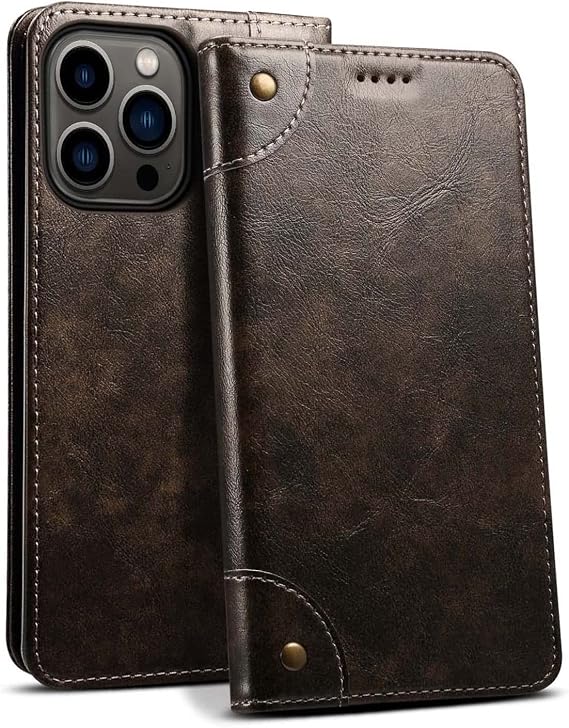 Wallet Cover for Apple iPhone 13 Pro (2021) 6.1 Inch, Leather Shockproof Stend Function Magnetic Folio Flip Phone Case [Card Holder] (Color : Black)