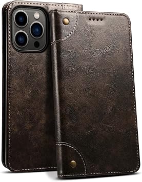 Wallet Cover for Apple iPhone 13 Pro (2021) 6.1 Inch, Leather Shockproof Stend Function Magnetic Folio Flip Phone Case [Card Holder] (Color : Black)
