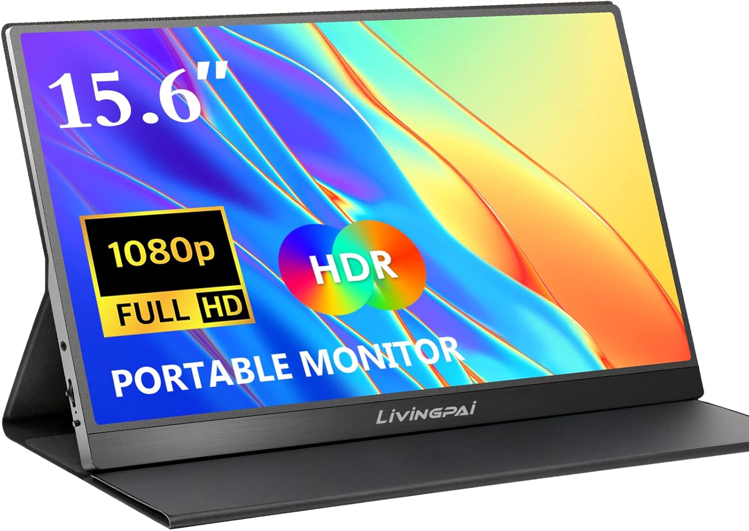 LiviNGPAi Portable Monitor, 15.6'' 1080P FHD Laptop Monitor
