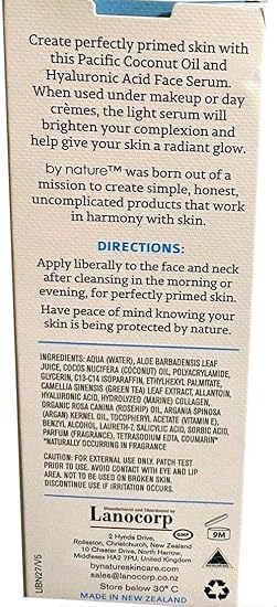 Amazon Com By Nature Moisturizing Face Serum With Coconut Oil Beauty Personal Care